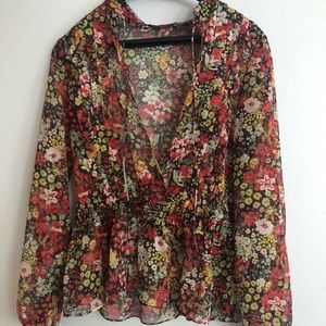 Zara Tops - floral long sleeve blouse Zara Tops - floral long sleeve blouse